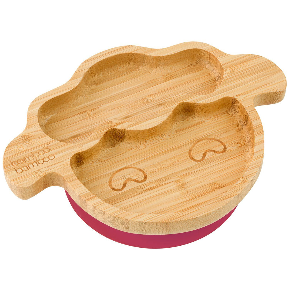 Bamboo Little Lamb Suction Plate Feeding Products bamboo bamboo Cherry 