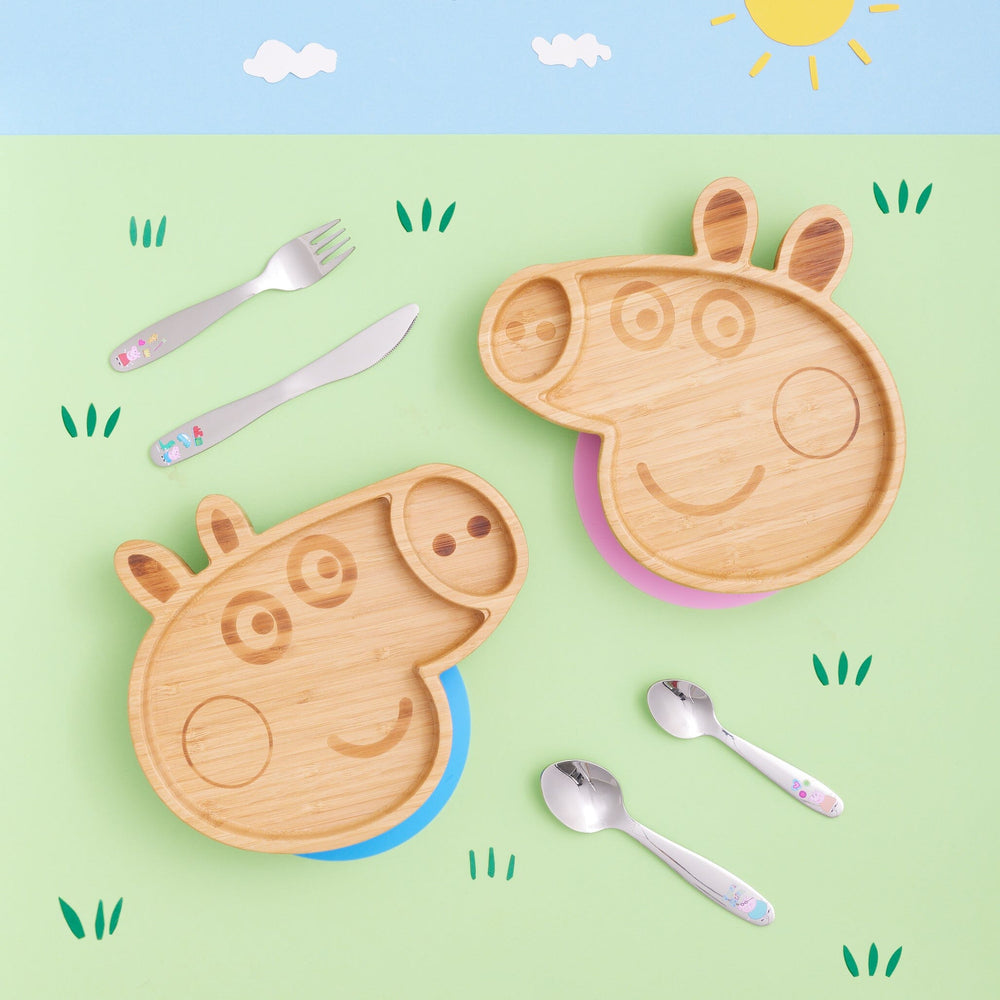 
            
                Load image into Gallery viewer, Complete Peppa Pig Bowl, Plate, Cup, and Cutlery Set bamboo bamboo 
            
        