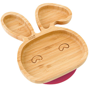 Bamboo Little Bunny Suction Plate Feeding Products bamboo bamboo Cherry 