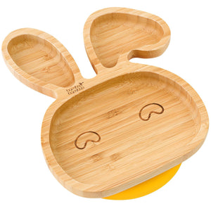 Bamboo Little Bunny Suction Plate Feeding Products bamboo bamboo Yellow 