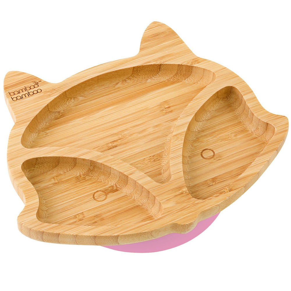 
            
                Load image into Gallery viewer, Bamboo Fox Plate Suction Plate Feeding Products bamboo bamboo Pink 
            
        