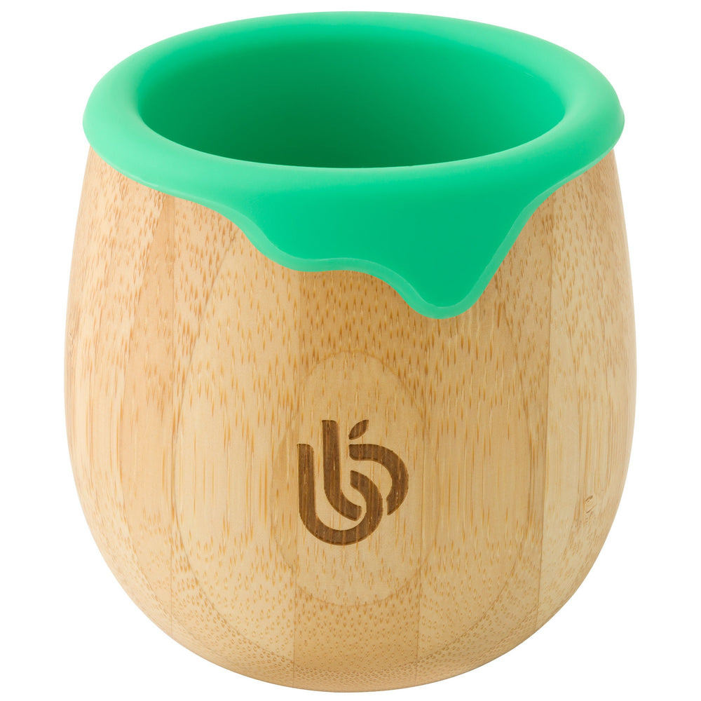 Bamboo Toddler Cup for Kids, 150ml Bamboo Transition Cup for Baby with Silicone Liner, can also be used as Snack Cup, Ideal for Baby-Led Weaning, Promotes Drinking and Oral Motor Skills, Green