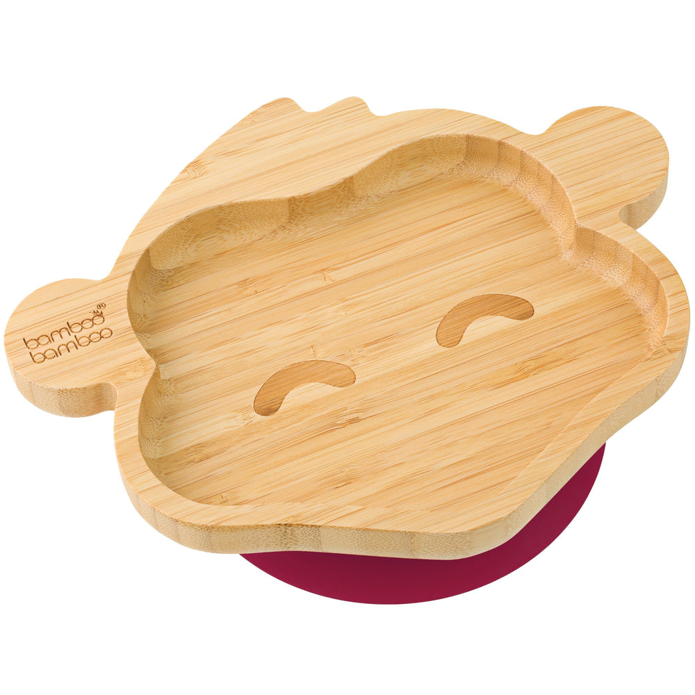 Bamboo Cheeky Monkey Suction Plate Baby Product bamboo bamboo Cherry 
